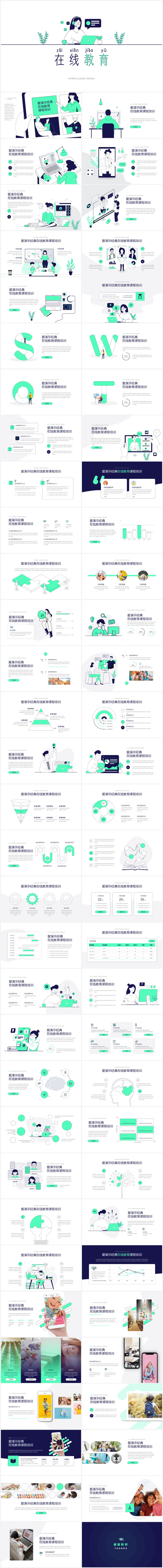 在线教育工作总结ppt模板